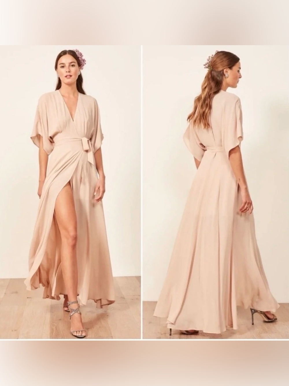 Reformation Winslow Wrap Maxi Dress with Self-Tie Belt